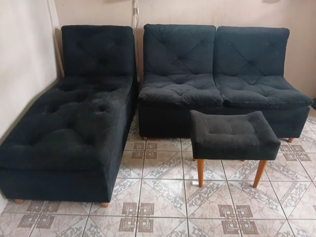 Sofa modulado 1,20 comprimento com diva de 1,5 preto - Foto 3