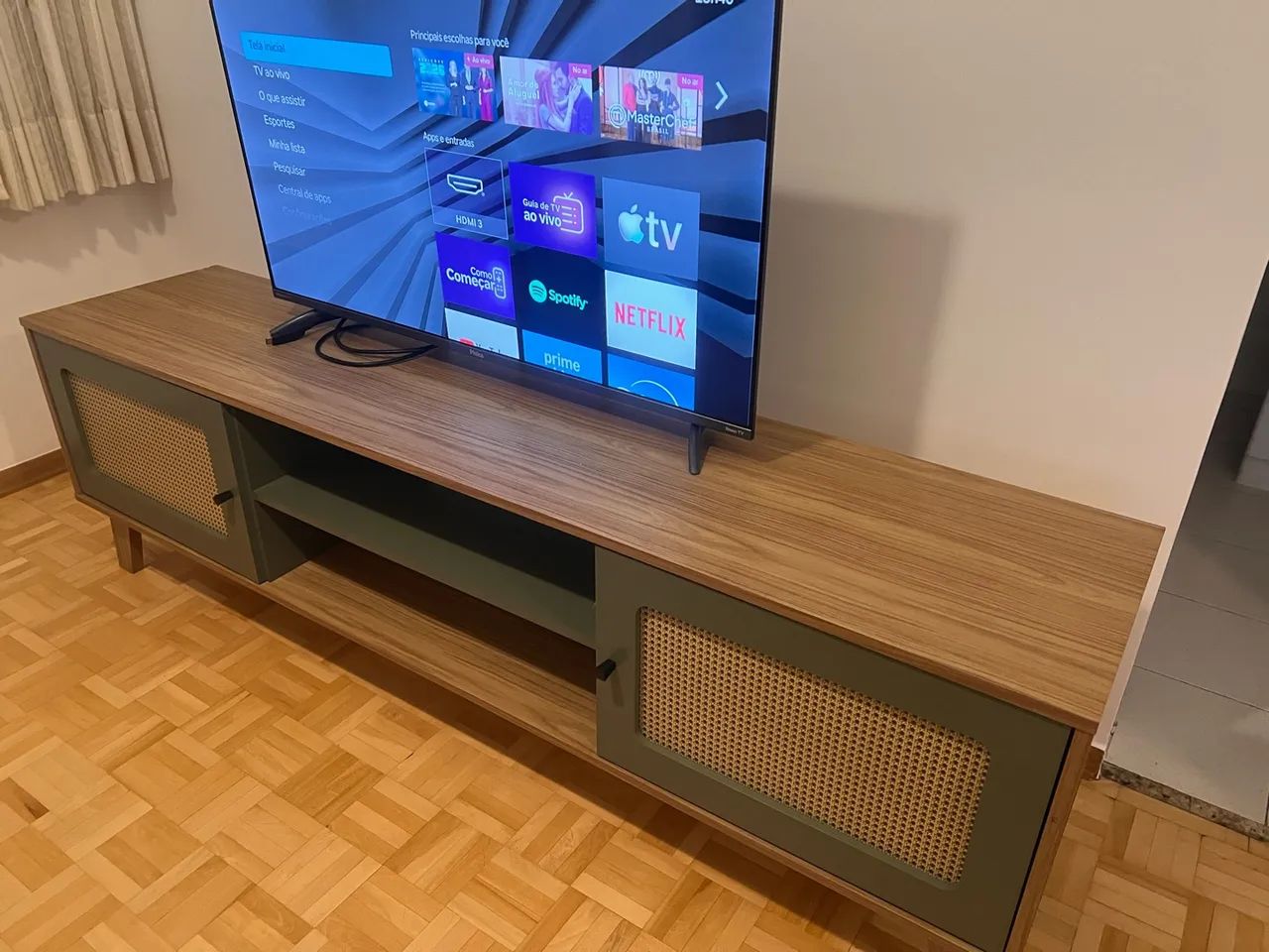 Rack Retrô para Tv até 75 polegadas MDF 180cm