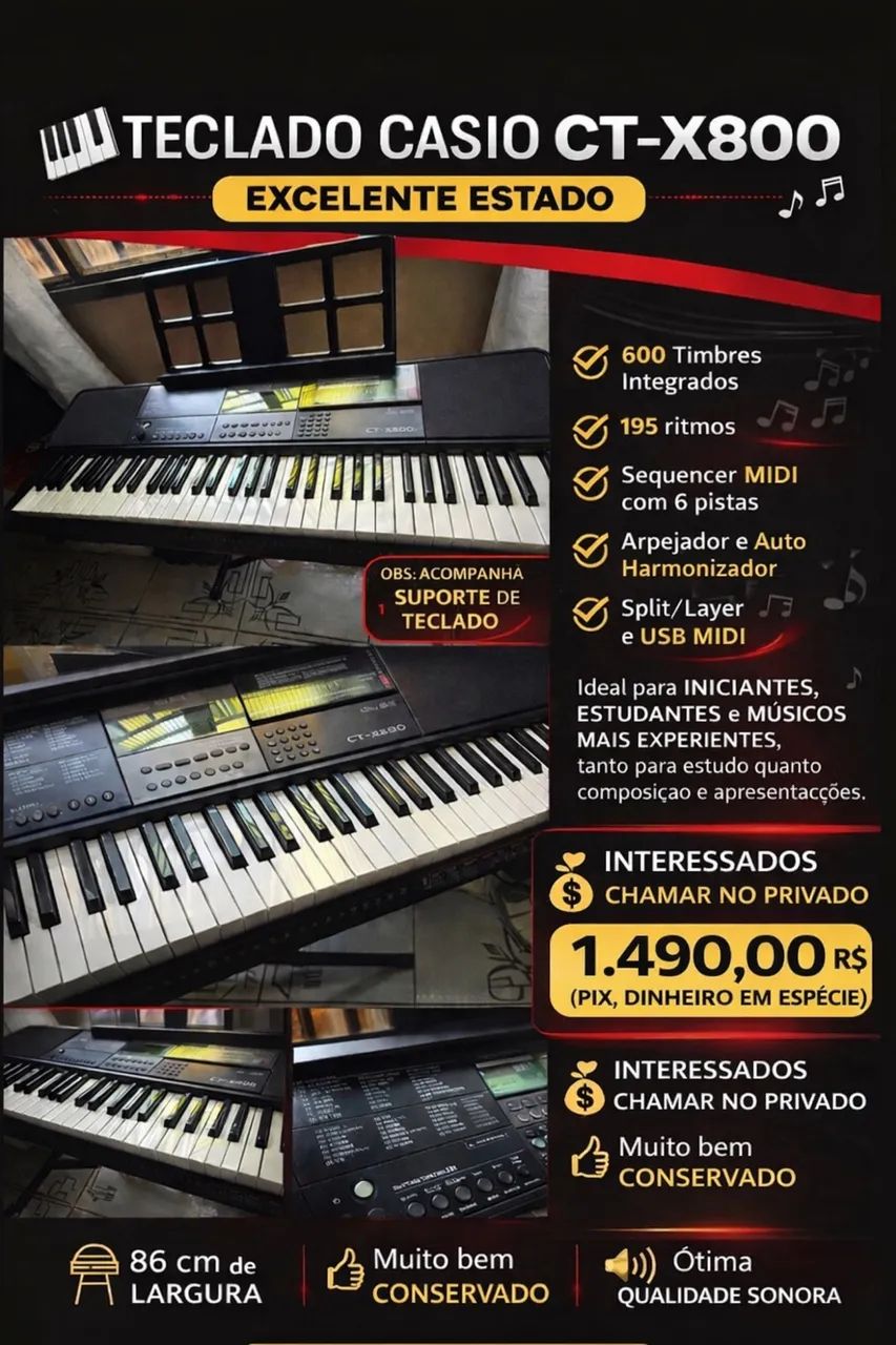 Teclado Casio CT-X800