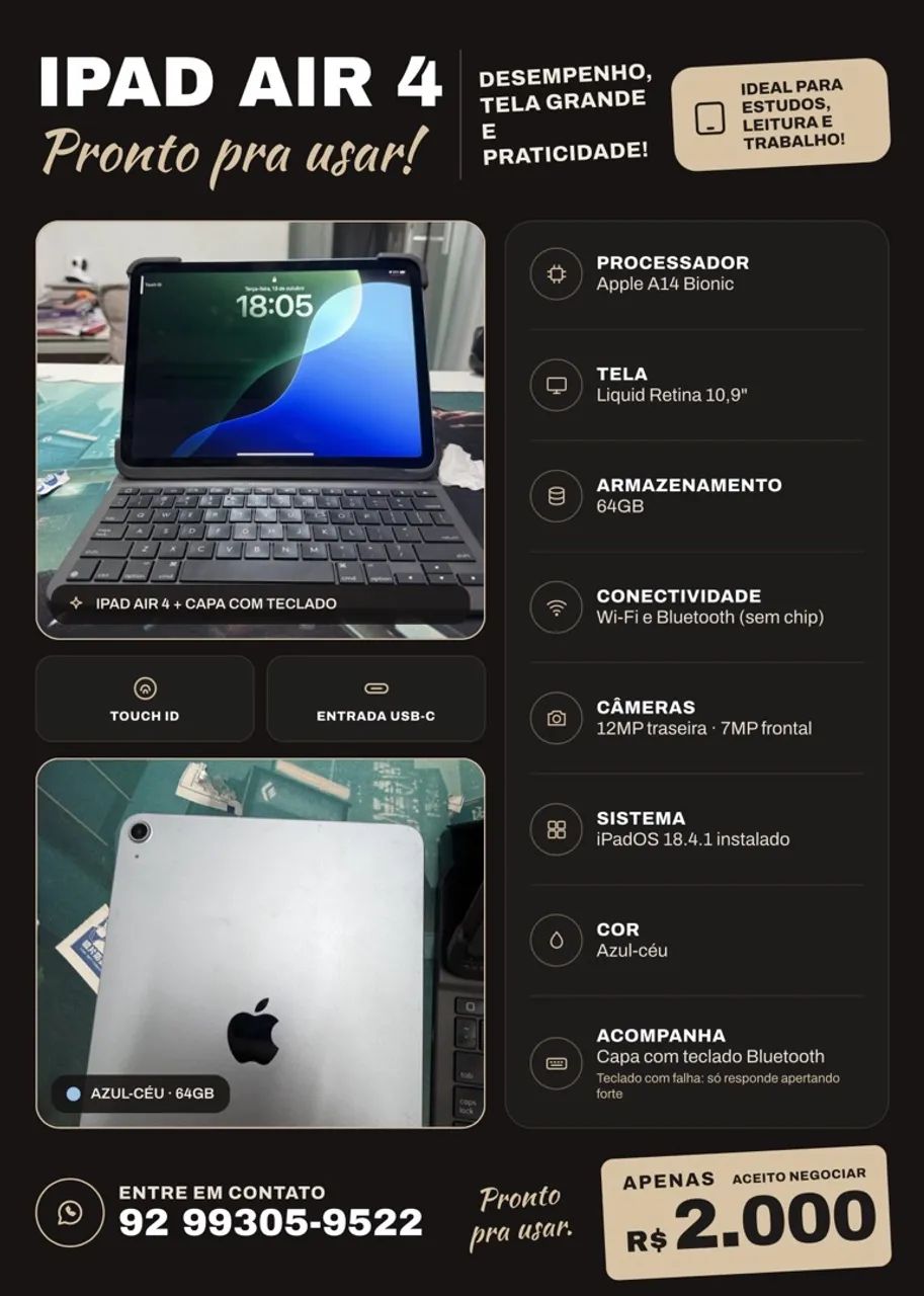 iPad Air 4 geração 