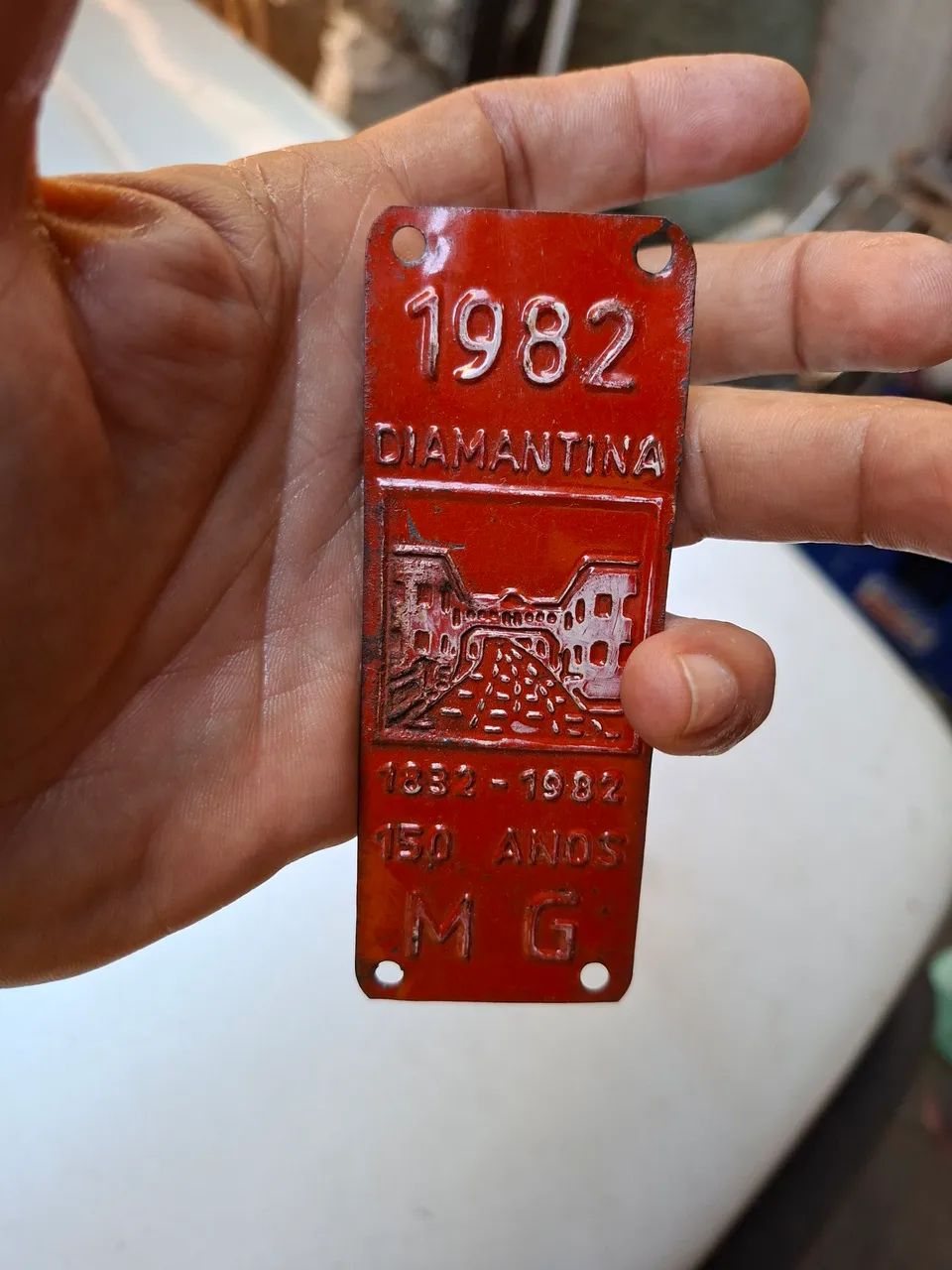 Plaqueta para placa antiga