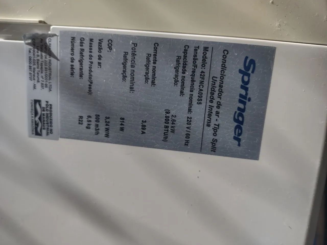 Split SPRINGER 9.000btus para Coserto - Foto 2