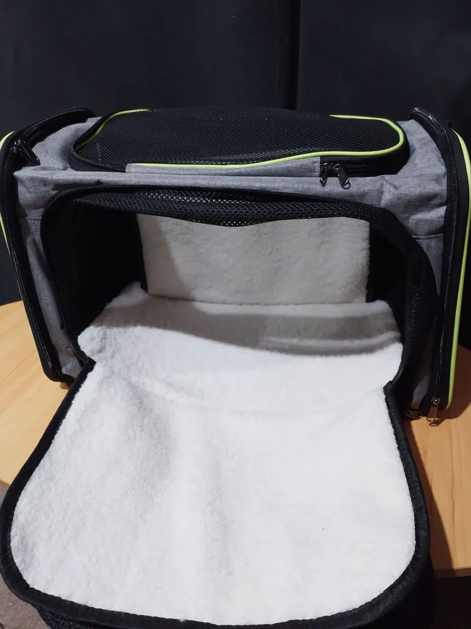 Bolsa De Transporte Pet nova Expansiva Cachorro Gato Viagem Avião cinza com amarela!<br> - Foto 5