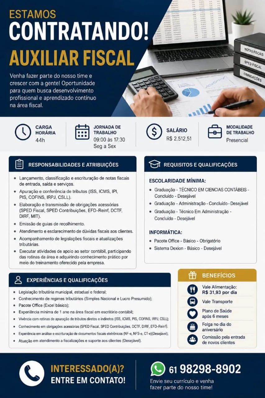 Vaga de Assistente Financeiro