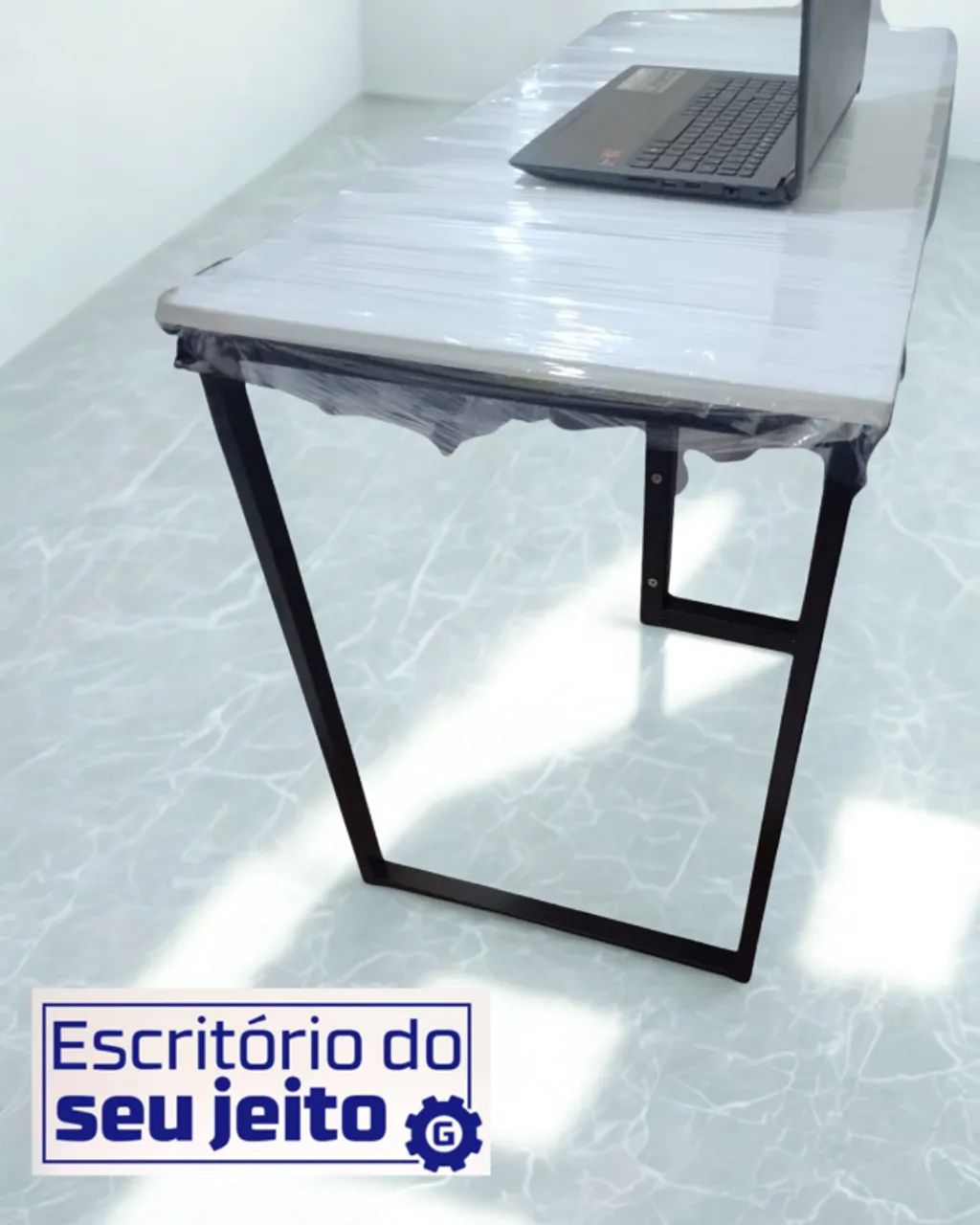 Escrivaninha REFORÇADA NOVA 1,1m Mesa Industrial Multiuso para Computador Notebook Estudo - Foto 2