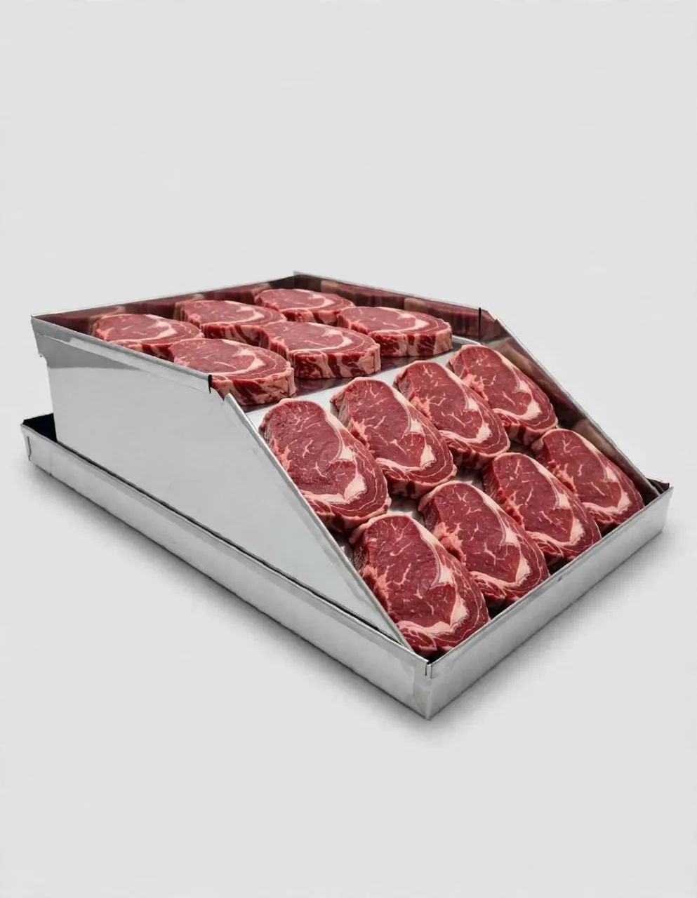 Bandeja expositora de carnes com fundo falso  - Foto 2