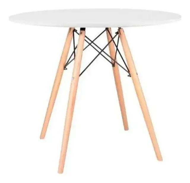 Mesa De Jantar Redonda Eames Eiffel 120cm Branca - Foto 3