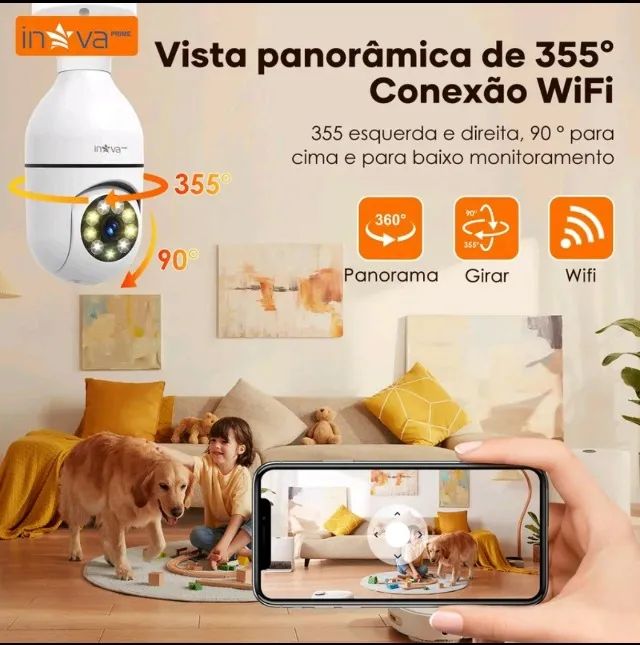 Câmera Lâmpada WiFi 360° Full HD (App Yoosee) - Foto 2