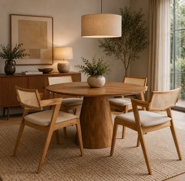 Conjunto de Jantar Nativa Redondo 4 Lugares