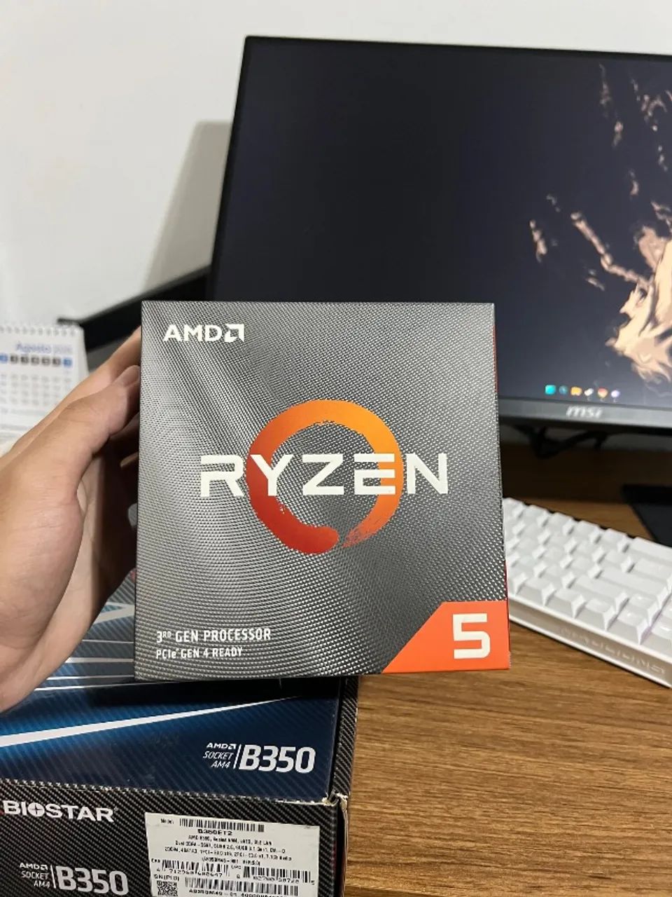 Processador ryzen 5 3600 + placa mãe b350et2 - Foto 2