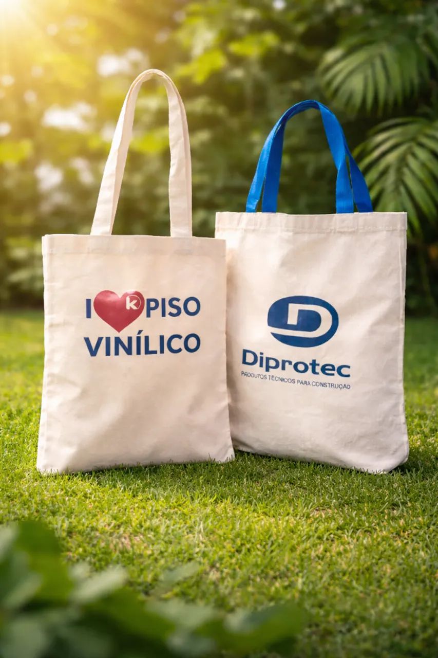 Sacola Ecobag - em algodão cru - com sua logo gravada