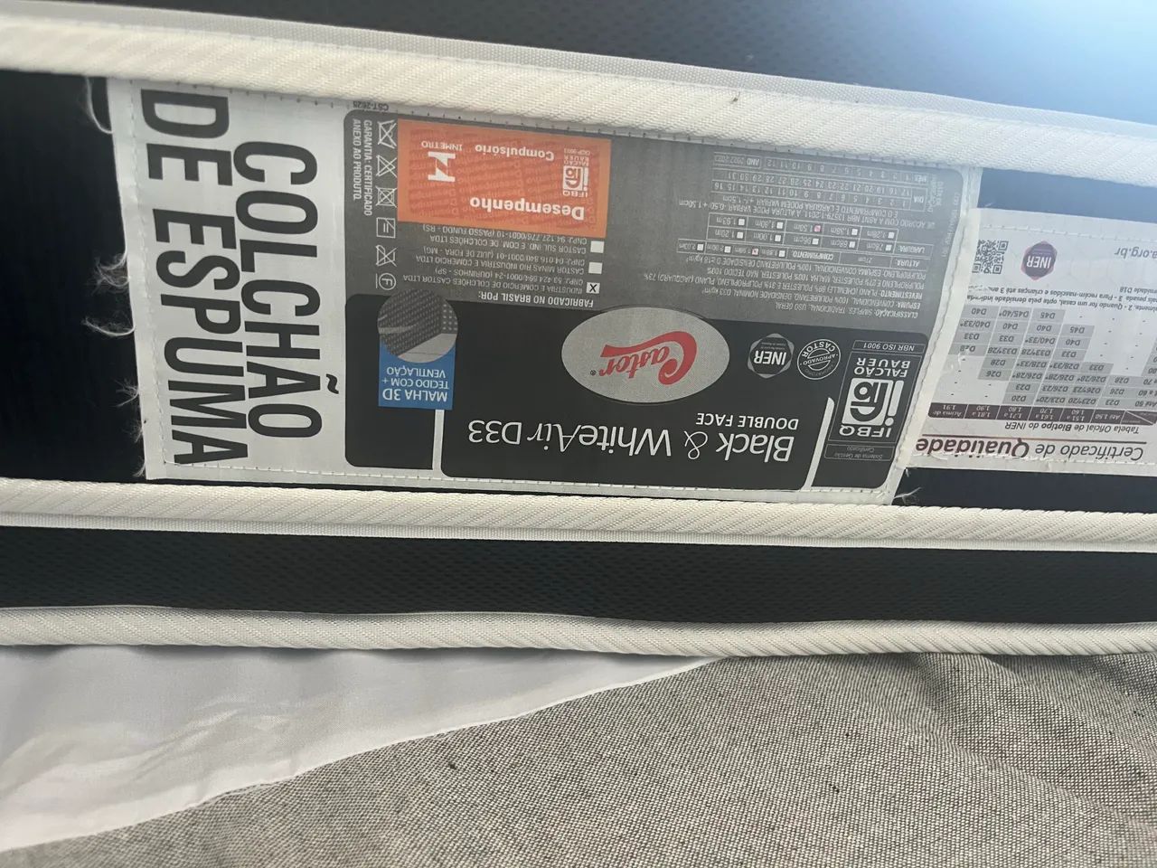 Cama box ortobom + colchão  black white D 33 