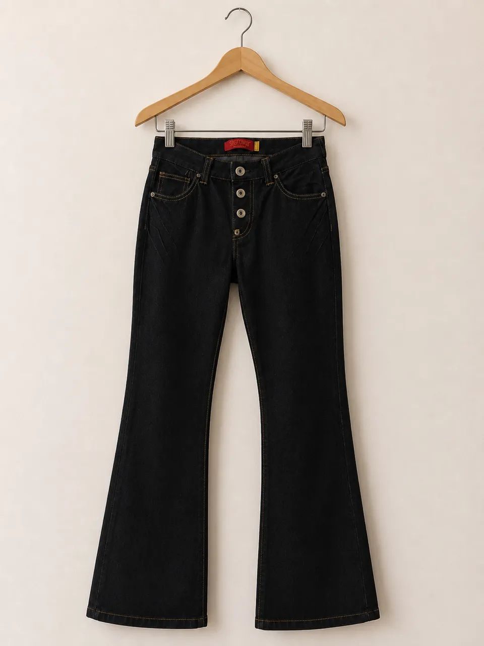 calça flar cintura baixa y2k/punk/rock