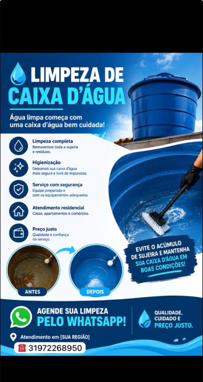 Faço limpeza de caixa d?água, e serviço de pedreiro..