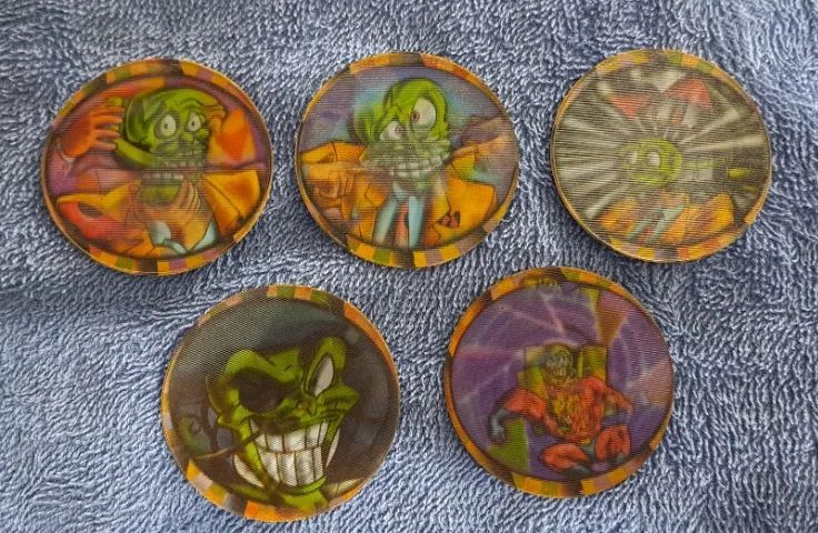 LOTE RARO COM 5 GIGAN TAZOS PRATA O MÁSKARA ELMA CHIPS Nº 51 AO 55 COMPLETO - Foto 3
