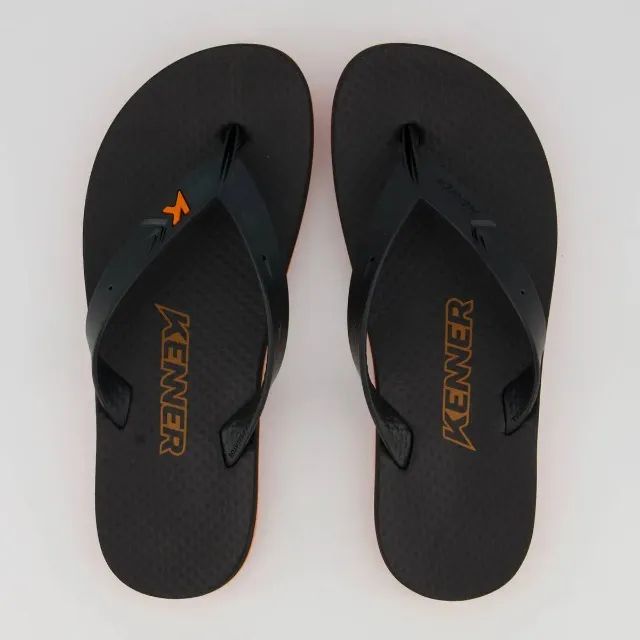 Chinelo Masculino Preto E Laranja