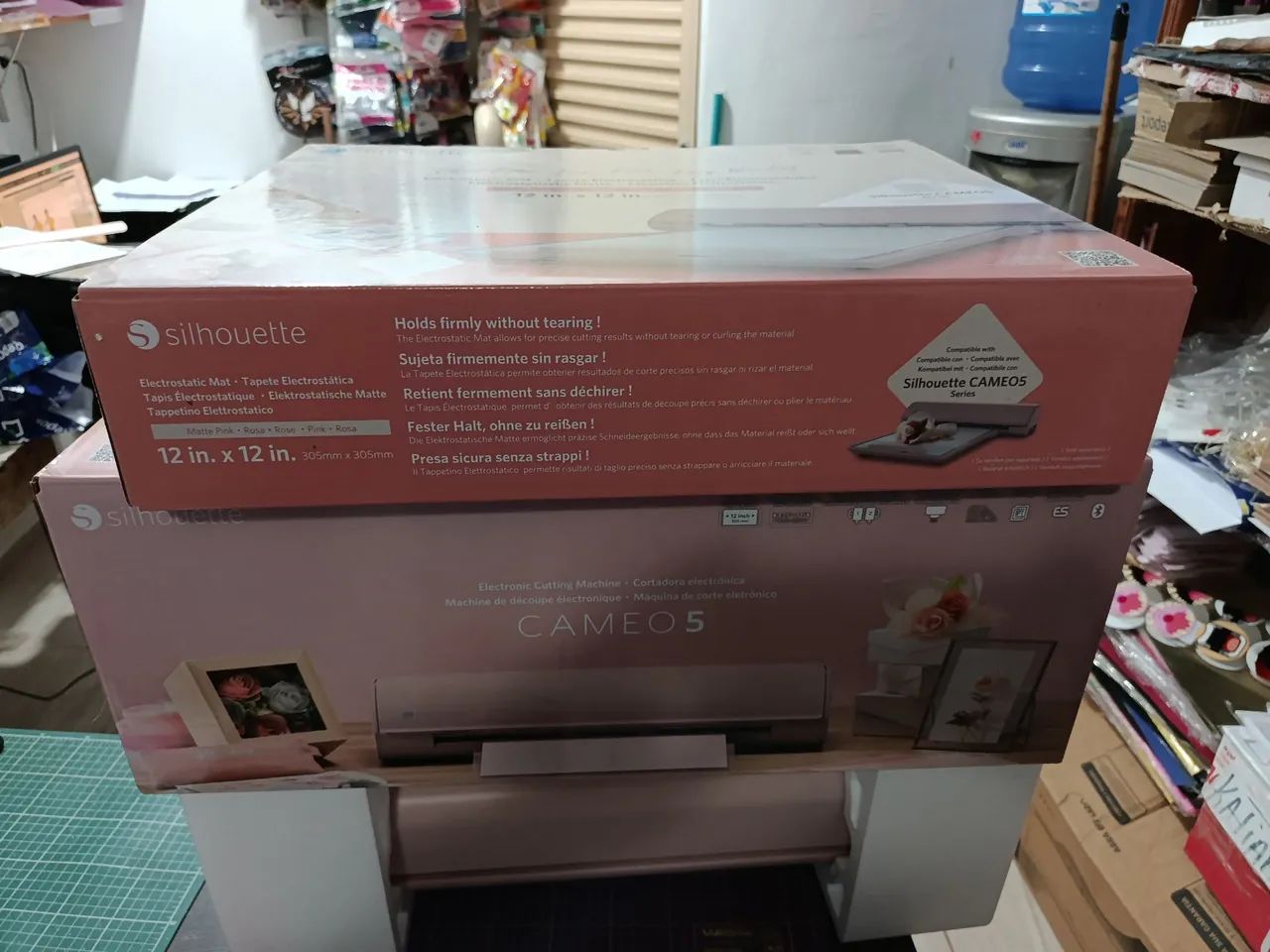 Selhouet Cameo 5 rosa com base eletrostática 