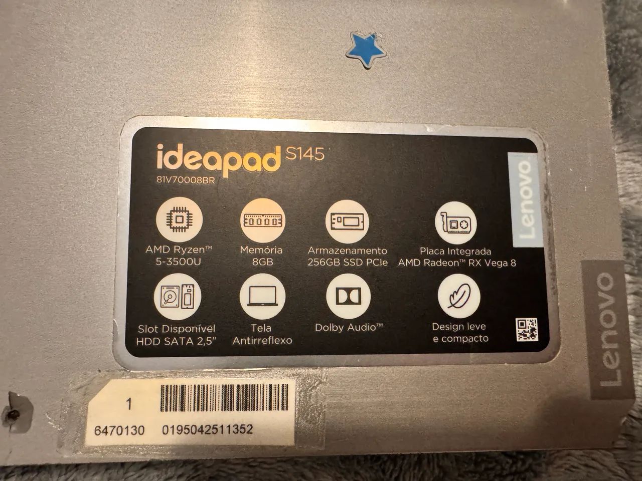 Notebook Idealpad s145 AMD 5-3500u com SSD - Foto 2