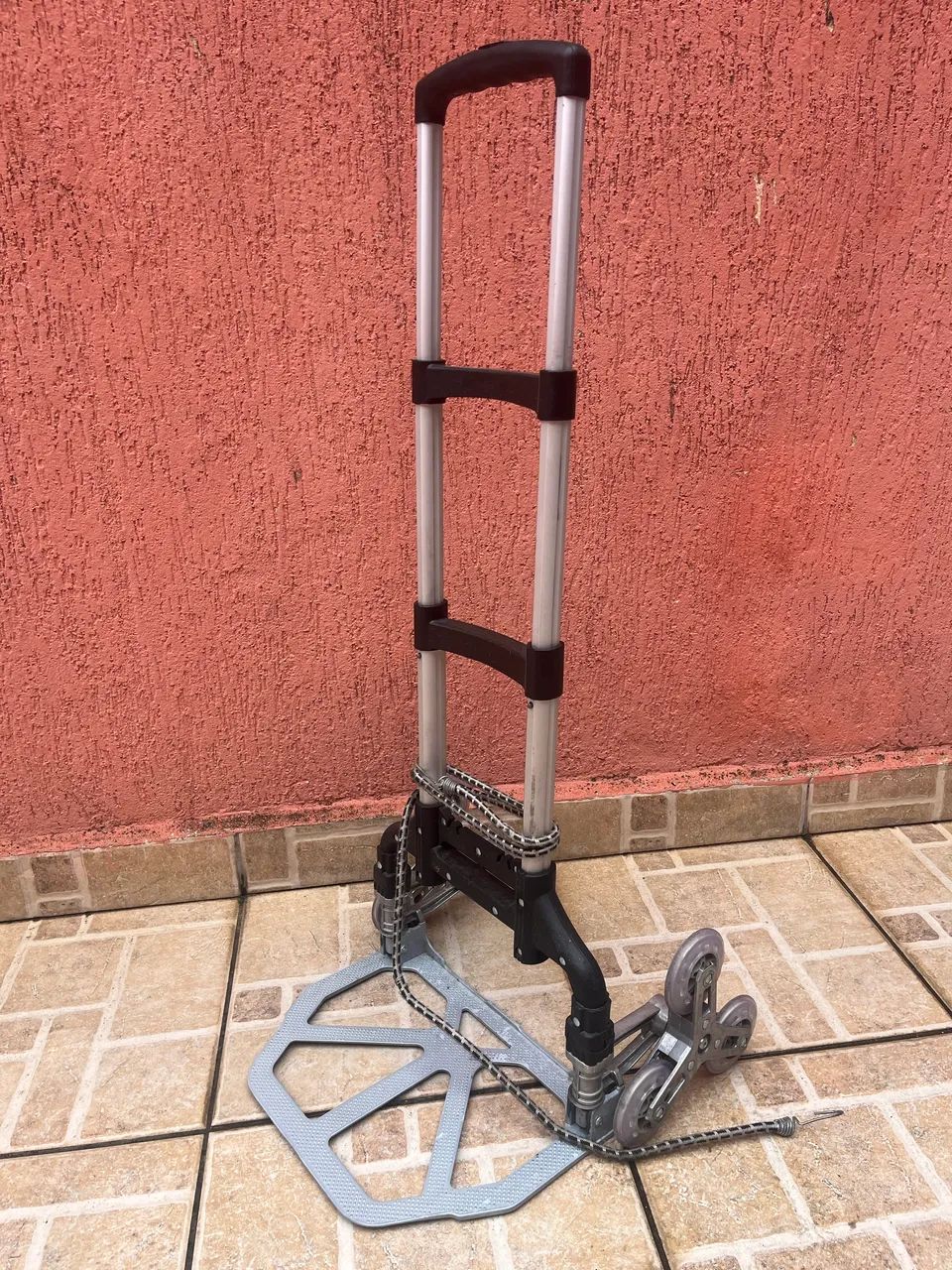 Carrinho de carga multifuncional dobrável retrátil alumínio sobe escada