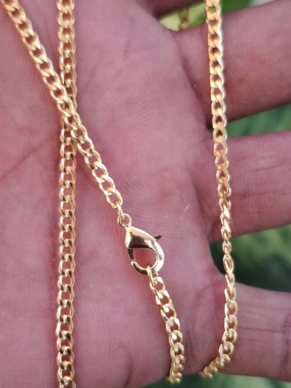 Corrente Grumet 3mm Banhada a Ouro 18k 