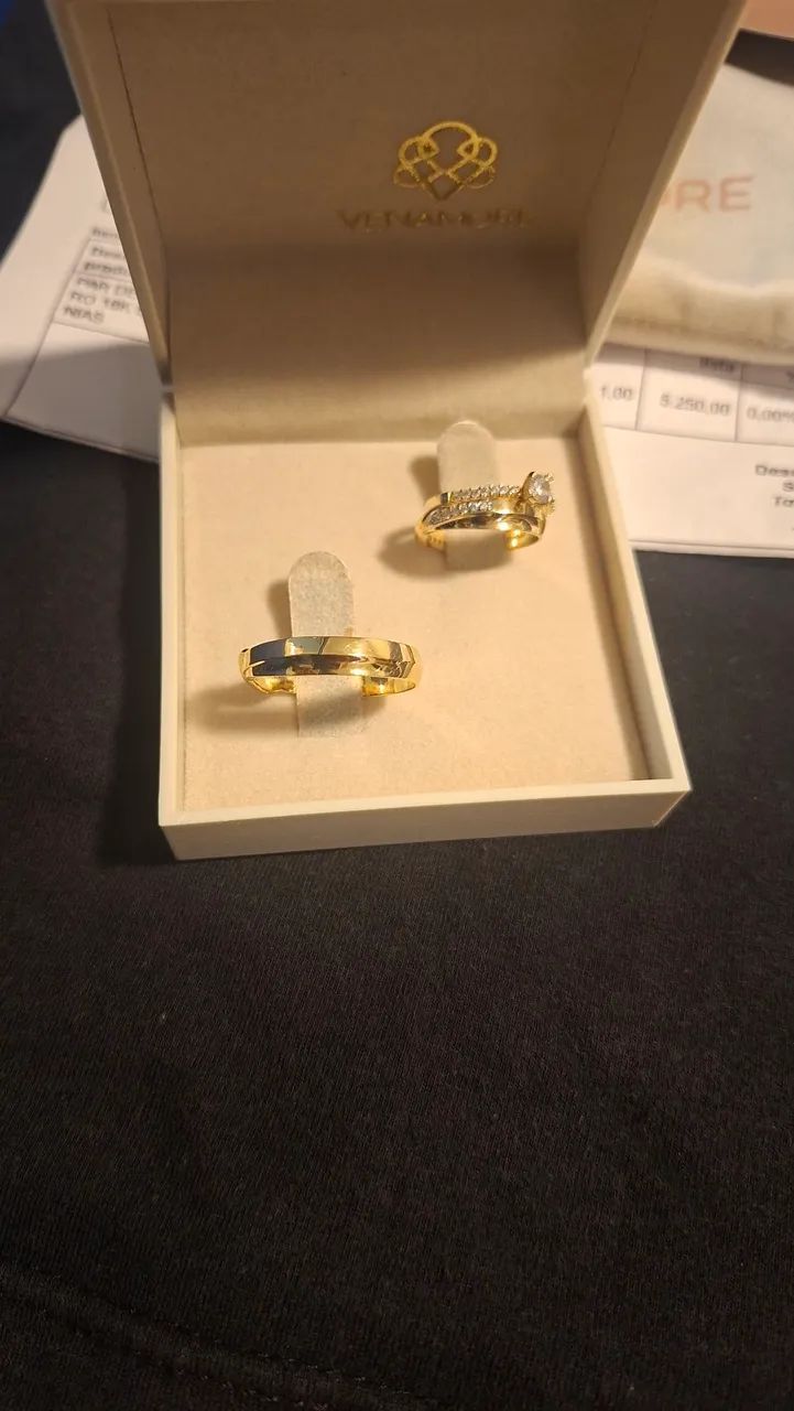 Par de aliança e 1 anel - Foto 3