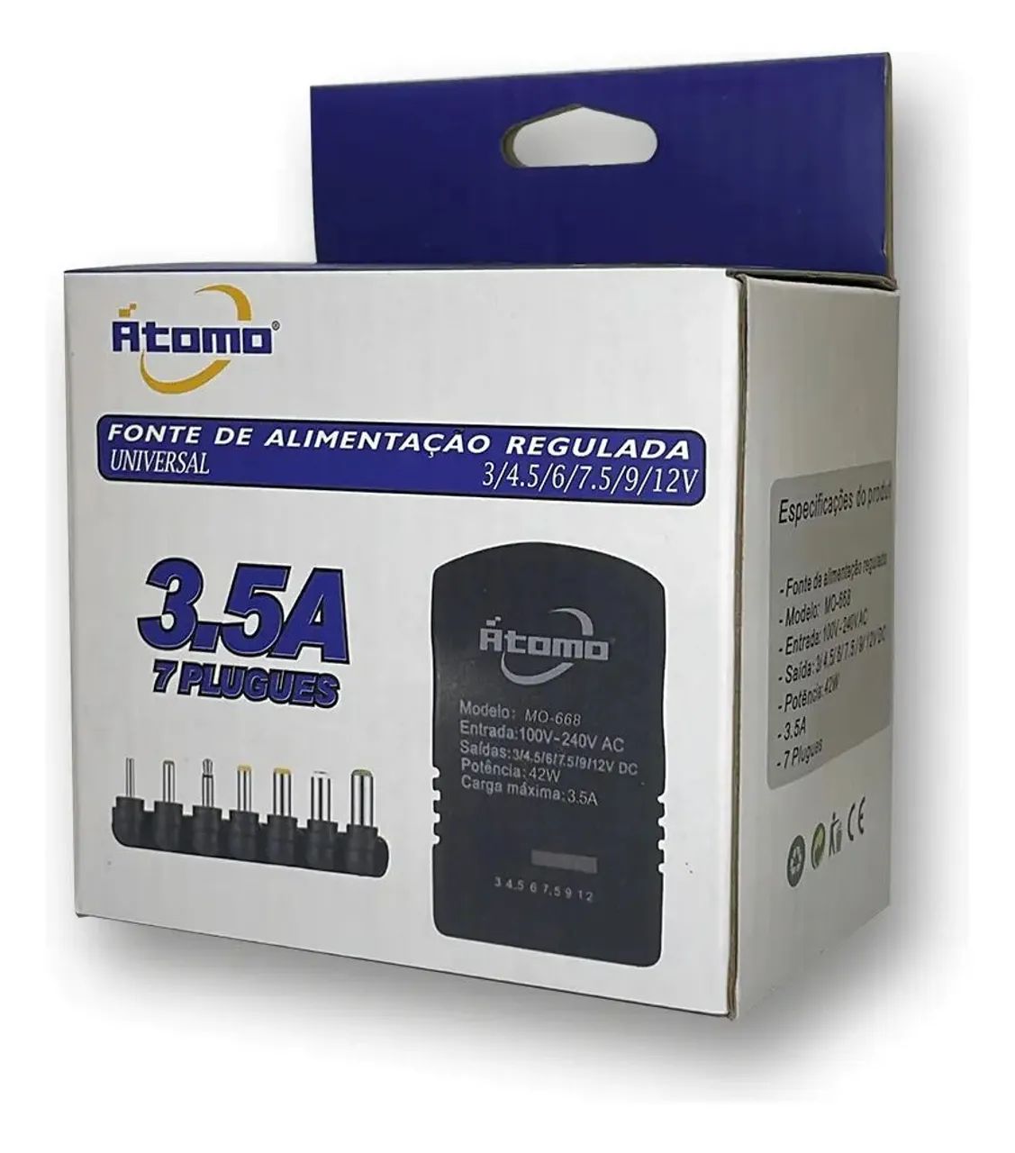 Fonte Regulável Universal 3v A 12vdc 3a Atomo Mo-668
