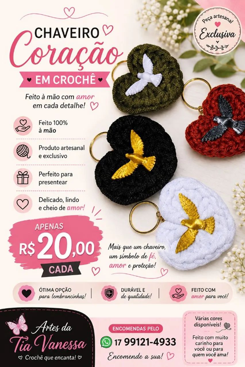 Chaveiro de crochê - Foto 3