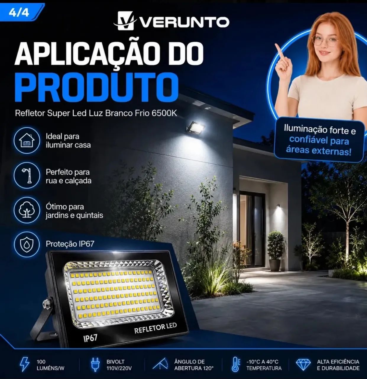 KIT 2 REFLETORES SUPER LED - Foto 3