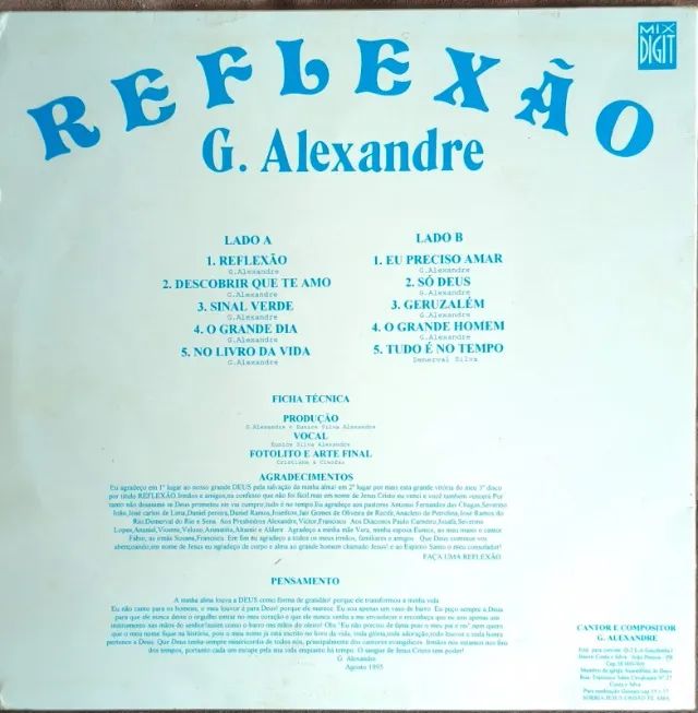 Lp Disco de Vinil Gospel Evangélico G. Alexandre - Reflexão - Raro - Foto 2