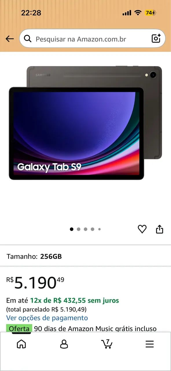 Tablet Samsung tab s9 256gb