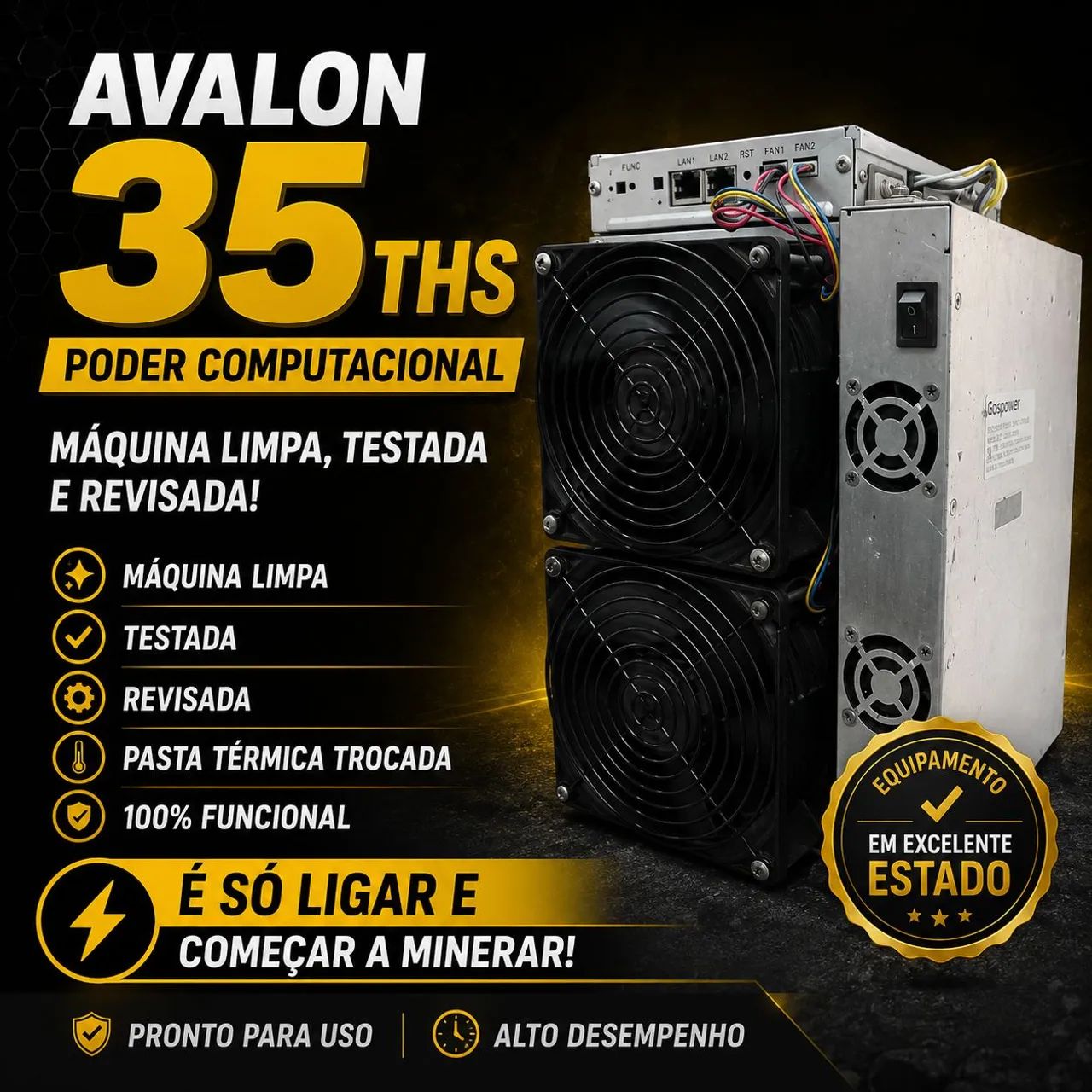Avalon 35THS mineradora de bitcoin 