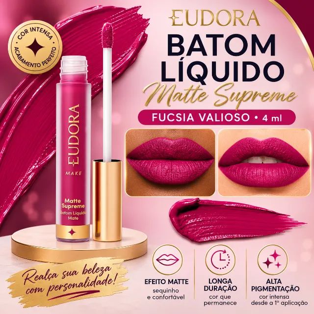 Batom Líquido Matte Supreme Fúcsia Valioso 4,0Ml