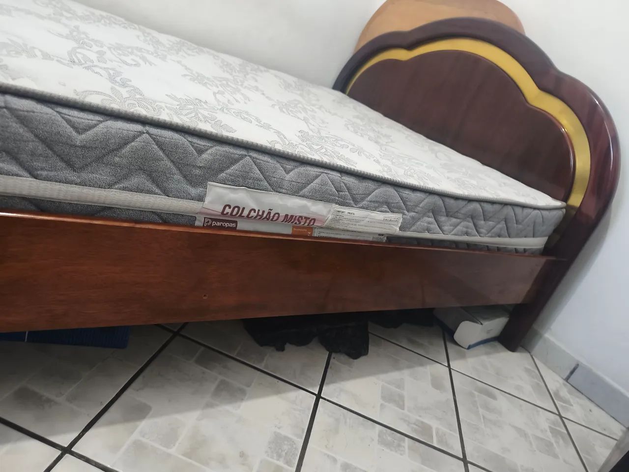 CAMA DE CASAL CEREJEIRA MADEIRA DE LEI - Foto 3