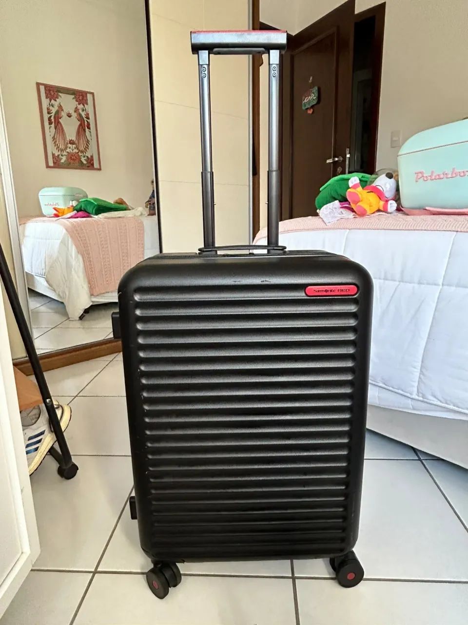 Mala de Viagem Samsonite RED Preta - Com Kit de Personalização e Cadeado TSA