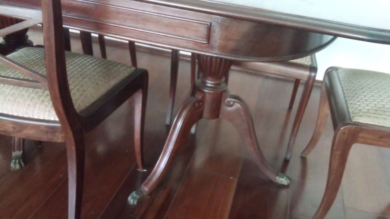Mesa jantar extensível estilo inglês com 8 cadeiras "Jacarandá" - Foto 2