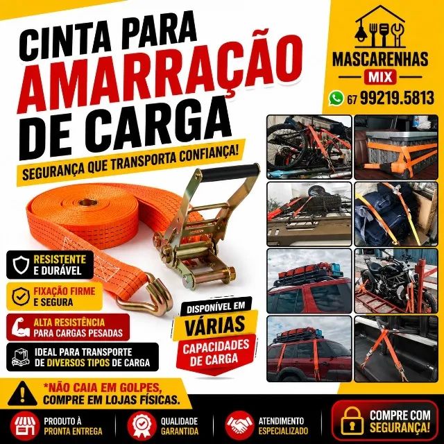 CONJUNTO CINTA+CATRACA PARA AMARRAR CARGA COD: 0152