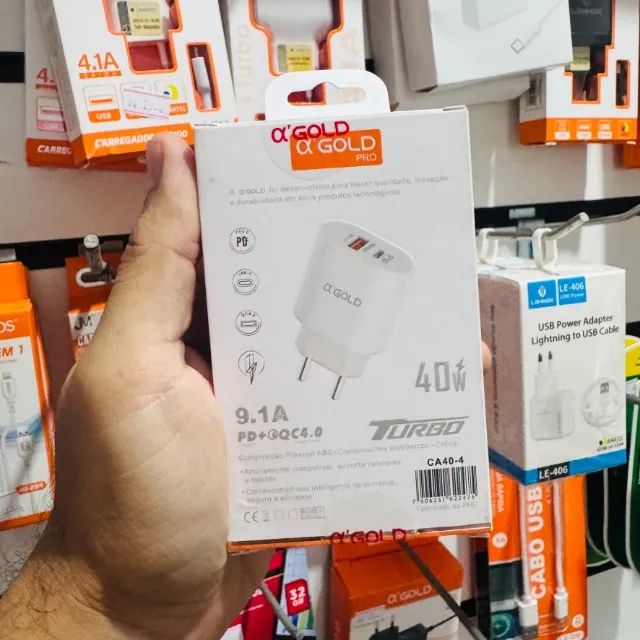 Fonte 9.1A  entrdas USB e USB-C - 40w - Foto 3