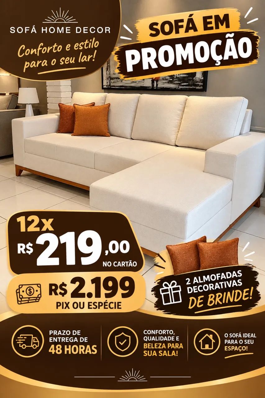 Sofá com chaise 