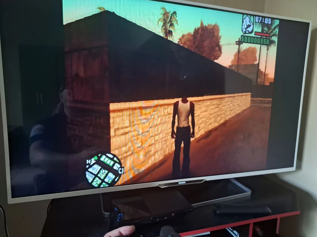 PS2 slim desbloqueado com 2 controles memóri card leitor funcionando 100% - Foto 3