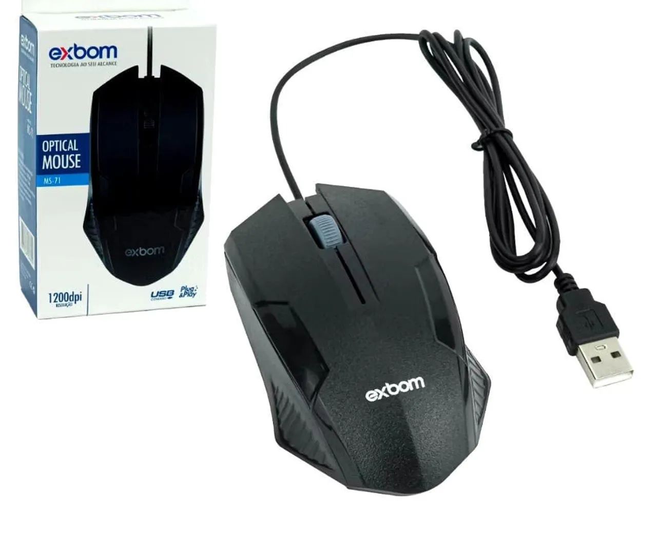 Mouse com fio USB 