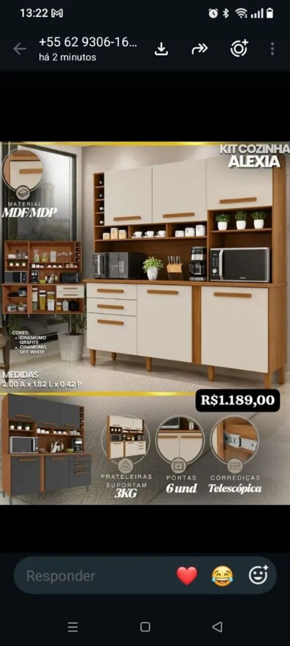 Kit Cozinha Alexia 