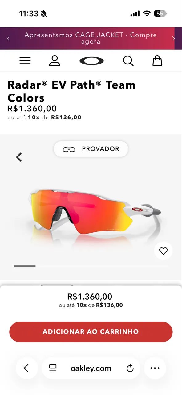 óculos de sol oakley radar EV tamanho XS - Foto 4