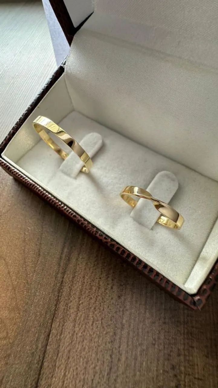 Par de aliança infinity em Ouro 18k - Foto 2