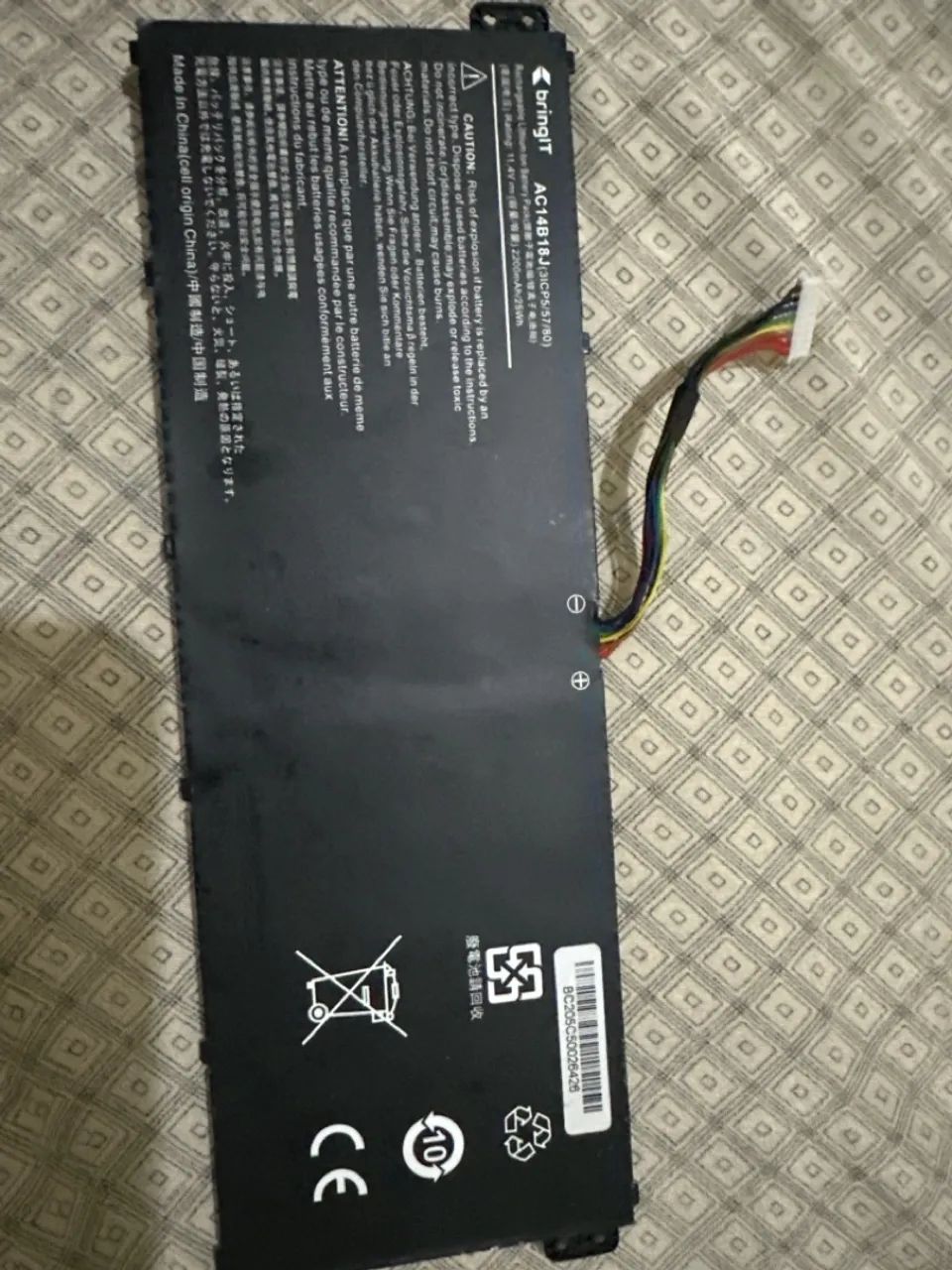 teria de notebook compatível da marca bringIT, modelo AC14B18J