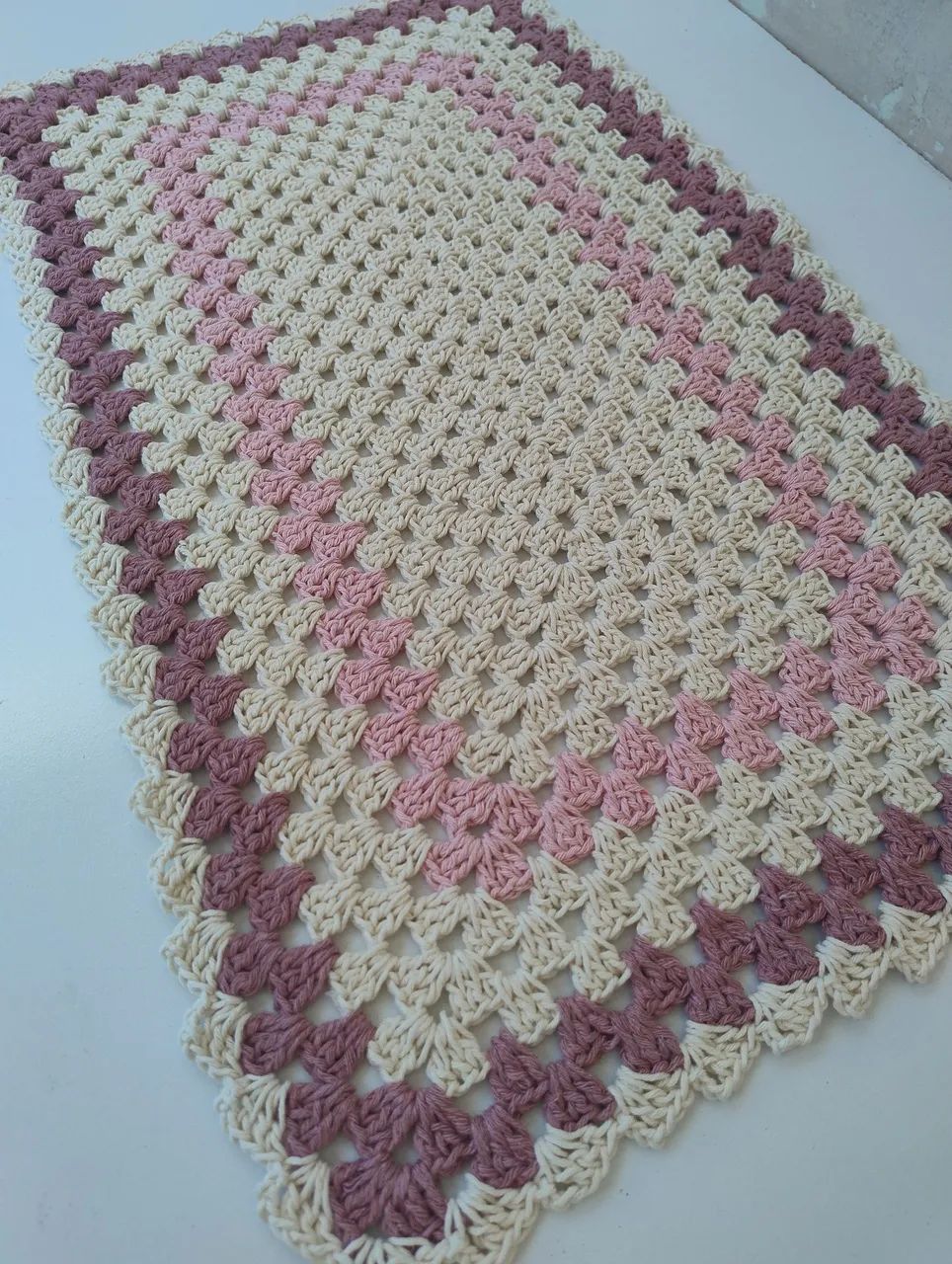 Tapete Retangular Crú, Rosê e Rosa bebê444717804794030082