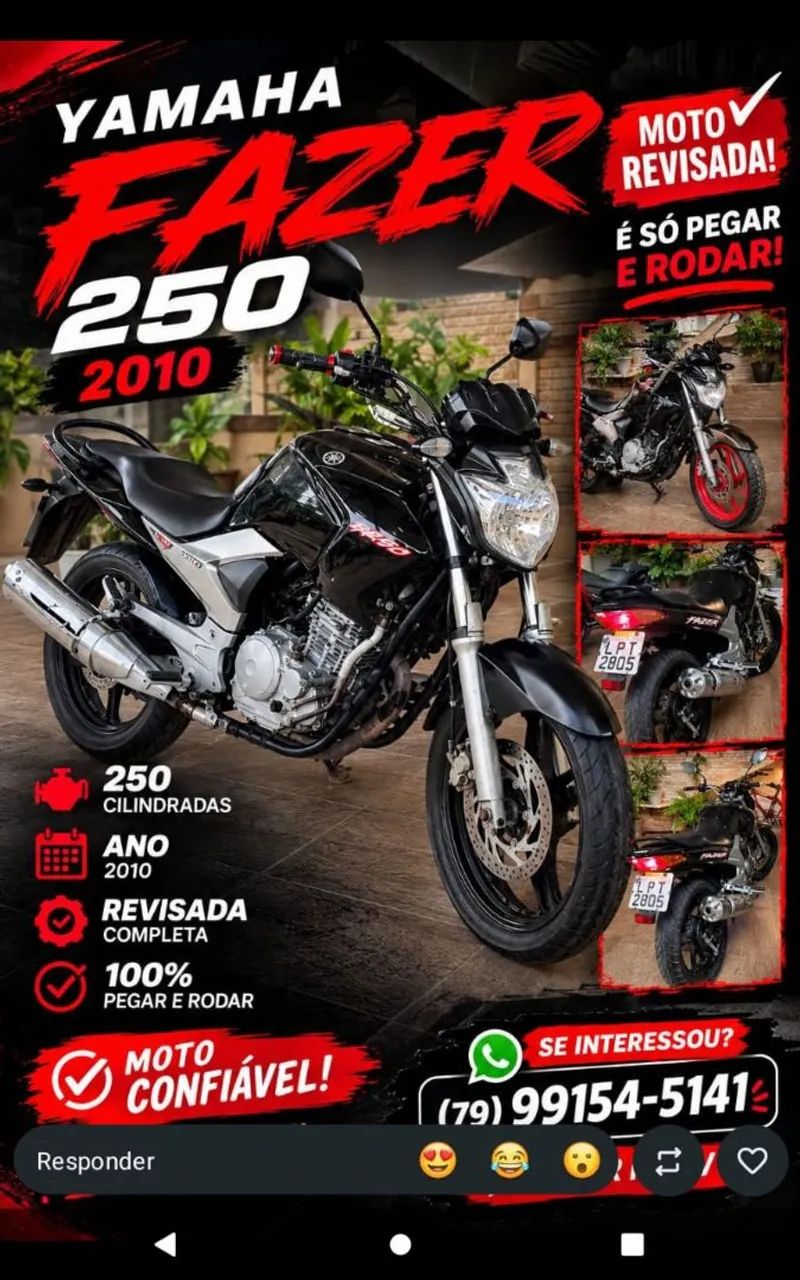 Vendo fazer 250c  2010