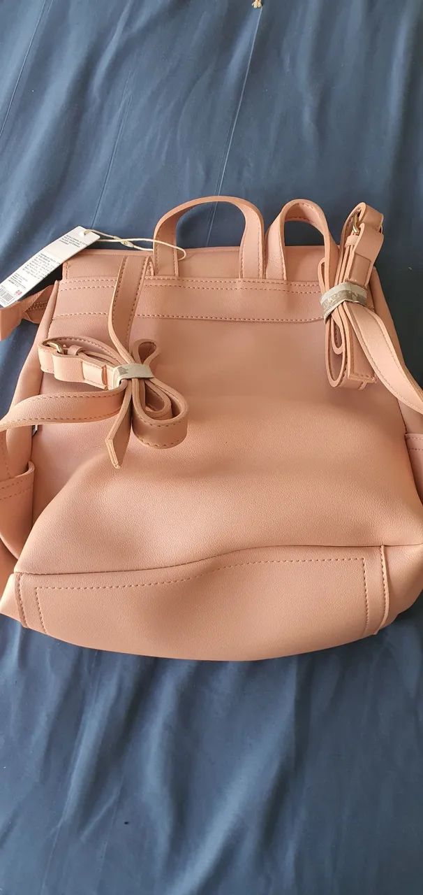 Bolsa tipo couro rosa - Foto 2