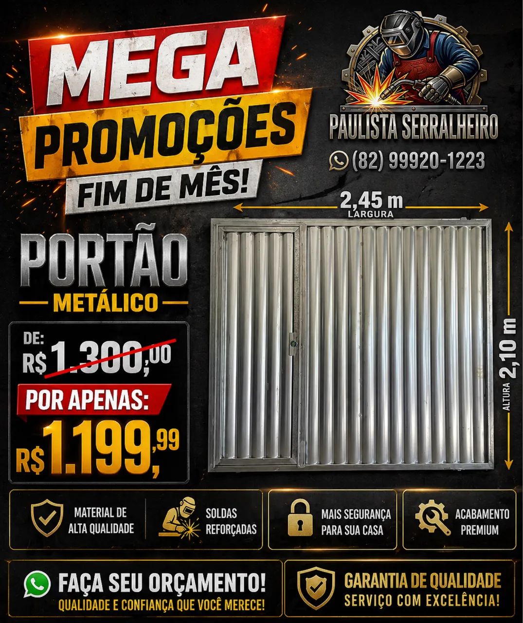 Portao de corre com social 