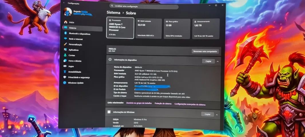 PC GAMER - 9800X3D - RTX 5070 - 32 GIGAS RAM  - Foto 2