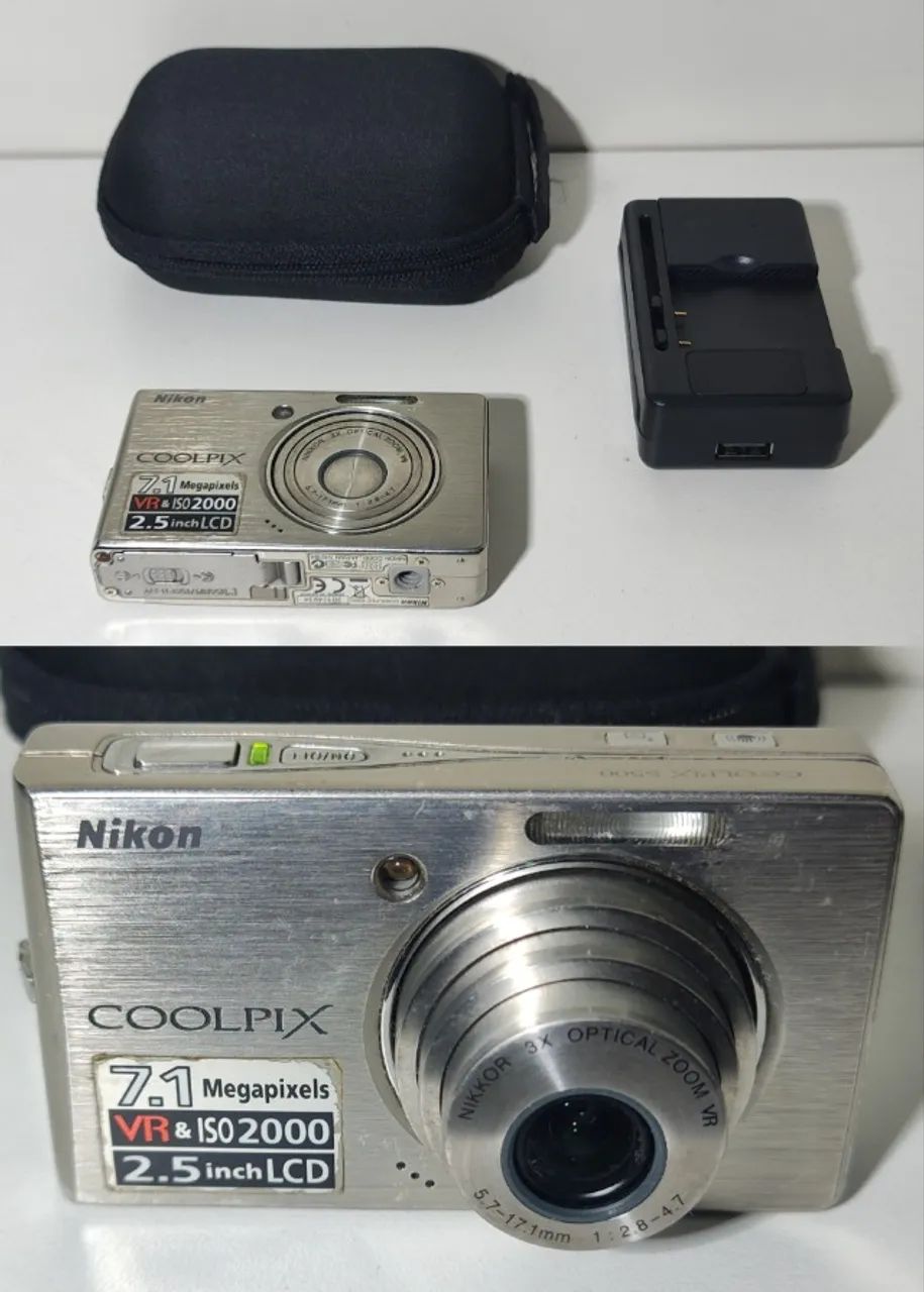 Câmera Digital Nikon Coolpix S500 17.1MP 5x Prata com Acessórios e